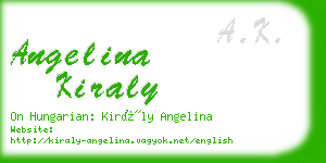 angelina kiraly business card